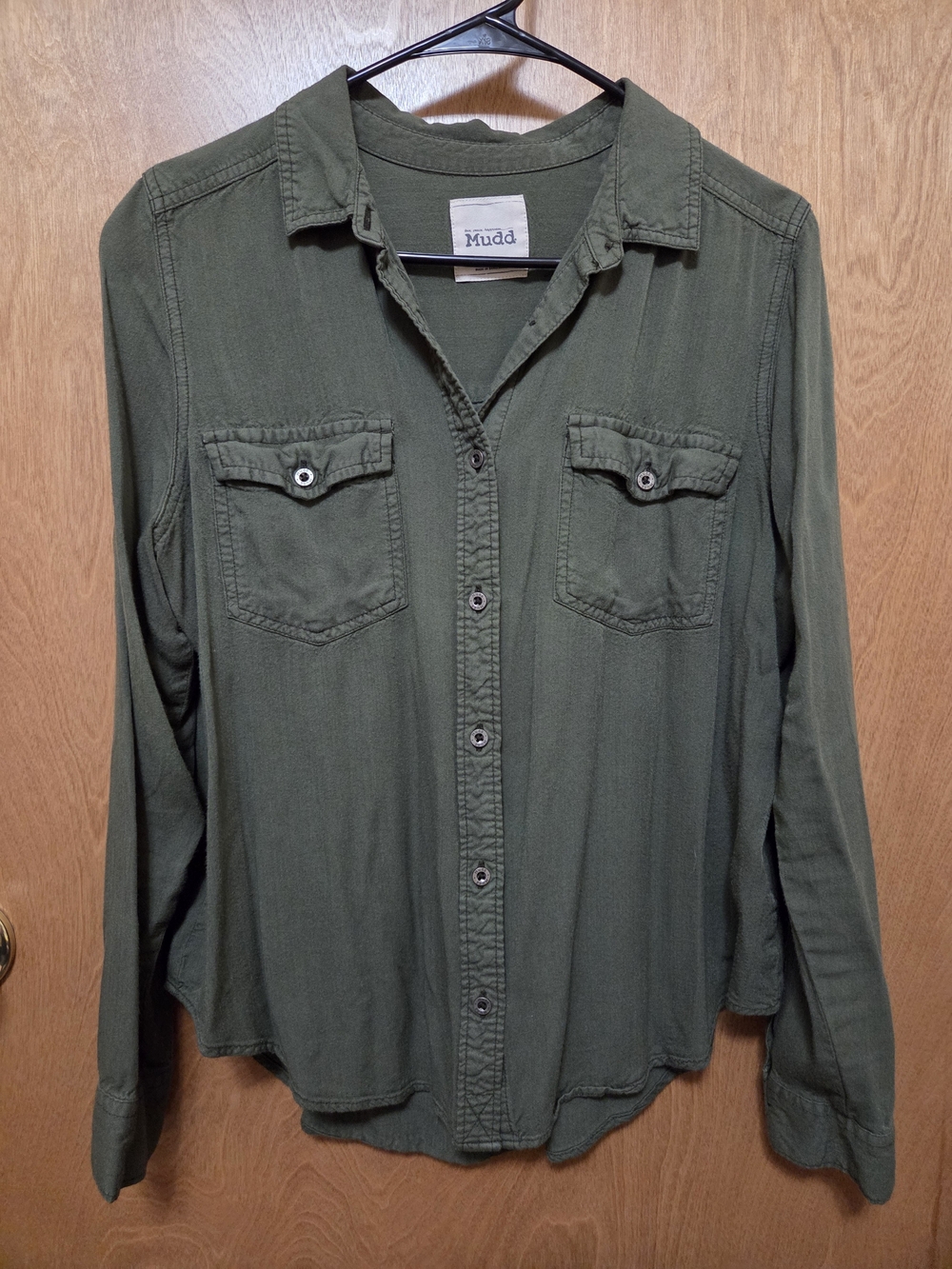 Mudd Olive Green Casual Button-Up Shirt